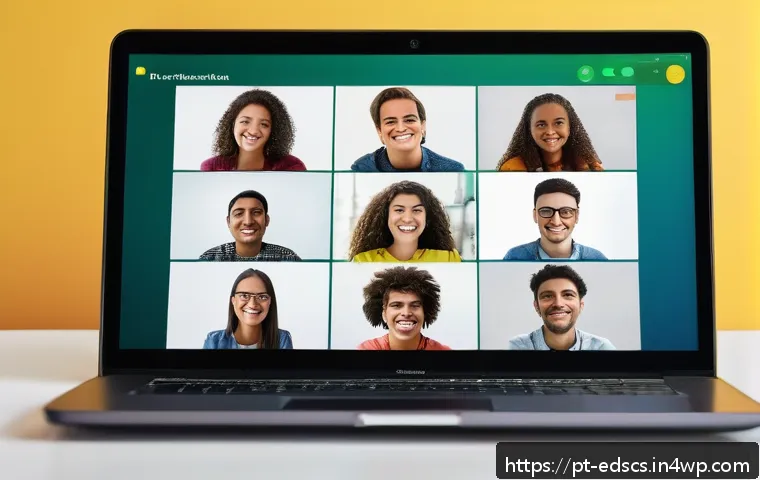 협업형 온라인 교육에 적합한 플랫폼 비교 - A vibrant digital classroom scene showing a diverse group of young Brazilian students collaborating ...